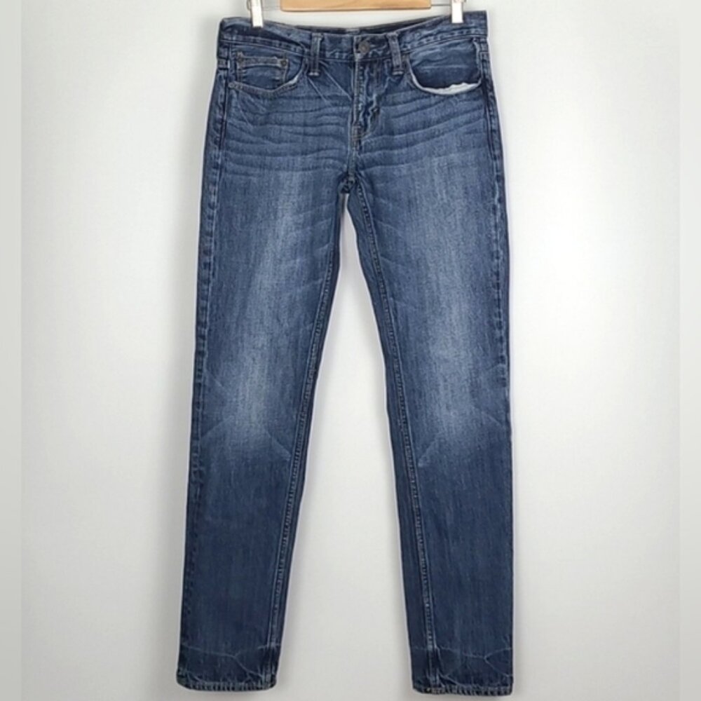 American Eagle Men's Slim Jeans Dark Blue Denim Fade 100% Cotton Size 30 X 34